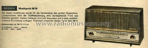 Musikgerät 98M; Grundig Radio- (ID = 1097763) Radio