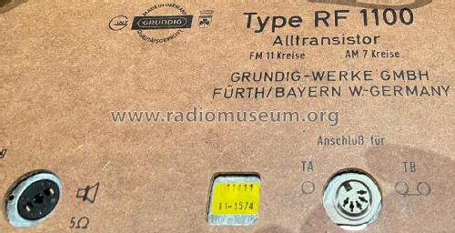 Alltransistor RF1100 Ch= CS150; Grundig Radio- (ID = 2750157) Radio