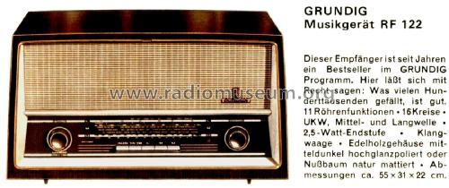 Musikgerät RF122; Grundig Radio- (ID = 2615009) Radio