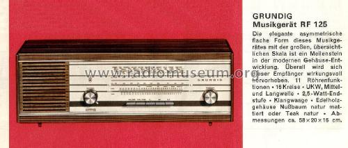 Musikgerät RF125; Grundig Radio- (ID = 2134977) Radio