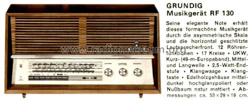 Musikgerät RF130; Grundig Radio- (ID = 2616359) Radio