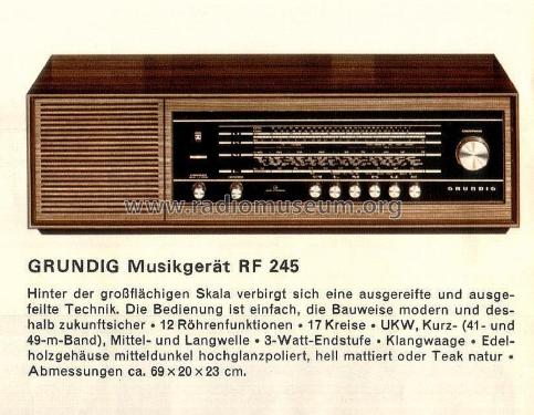 Musikgerät RF245; Grundig Radio- (ID = 2135009) Radio