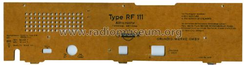 Musikgerät RF111 Ch= CS111; Grundig Radio- (ID = 878402) Radio