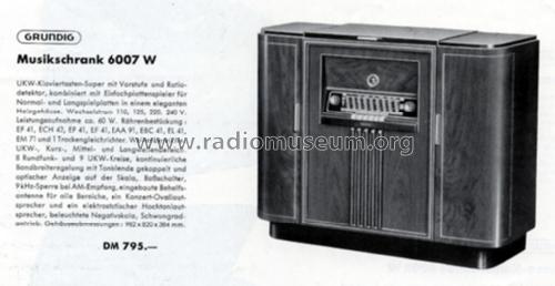 Musikschrank 6007W; Grundig Radio- (ID = 707306) Radio