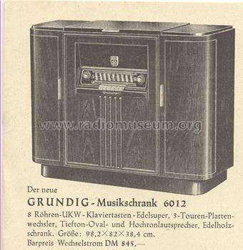Musikschrank 6012; Grundig Radio- (ID = 56552) Radio