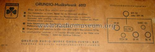 Musikschrank 6012; Grundig Radio- (ID = 986394) Radio