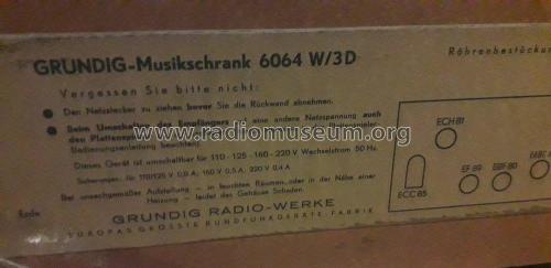 Musikschrank 6064W/3D; Grundig Radio- (ID = 2996524) Radio