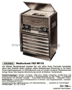 Musikschrank 7062WF/3D; Grundig Radio- (ID = 2165066) Radio