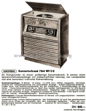 Musikschrank 7064WF/3D; Grundig Radio- (ID = 2165521) Radio