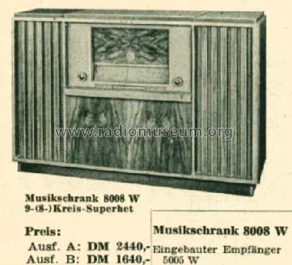 Musikschrank 8008W; Grundig Radio- (ID = 514557) Radio
