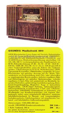 Musikschrank 8010; Grundig Radio- (ID = 1016353) Radio