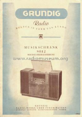 Musikschrank 8012; Grundig Radio- (ID = 563694) Radio