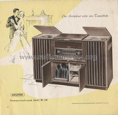 Musikschrank 8042W/3D; Grundig Radio- (ID = 39315) Radio