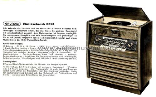 Musikschrank 8050; Grundig Radio- (ID = 2186637) Radio