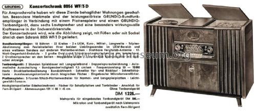 Musikschrank 8056WF/3D; Grundig Radio- (ID = 2165908) Radio