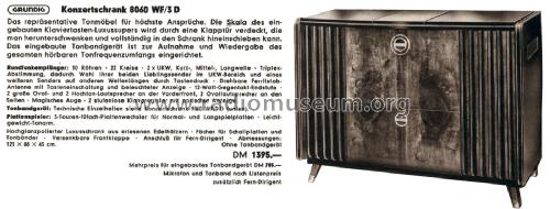 Musikschrank 8060WF/3D; Grundig Radio- (ID = 2165960) Radio