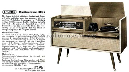 Musikschrank 8085; Grundig Radio- (ID = 2058203) Radio