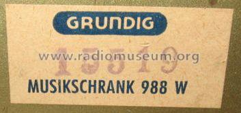 Musikschrank 988W; Grundig Radio- (ID = 1186149) Radio