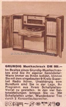 Musikschrank I 988W; Grundig Radio- (ID = 29452) Radio