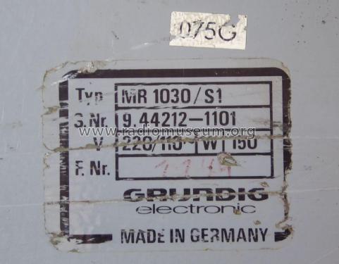 Netzteil MR 1030/S1; Grundig Radio- (ID = 2786163) Fuente-Al