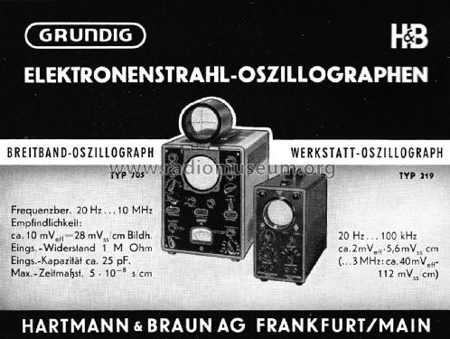 Oszillograph 219; Grundig Radio- (ID = 2540883) Equipment