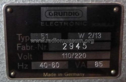 Oszillograph W2/13 51; Grundig Radio- (ID = 1788710) Equipment