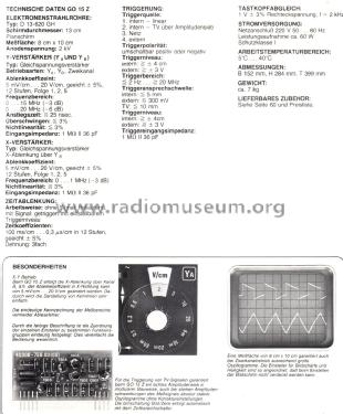 Oszilloskop GO15Z; Grundig Radio- (ID = 2406704) Ausrüstung