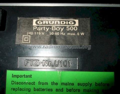 Party-Boy 500; Grundig Radio- (ID = 1168210) Radio