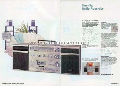 Party Center 1000 Stereo; Grundig Radio- (ID = 2106678) Radio