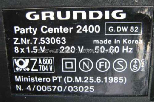 Party Center 2400; Grundig Radio- (ID = 1643540) Radio