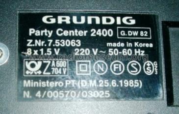 Party Center 2400; Grundig Radio- (ID = 409110) Radio