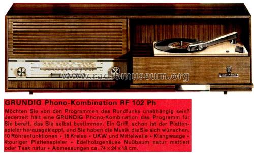 Phono-Kombination RF102Ph; Grundig Radio- (ID = 2616388) Radio