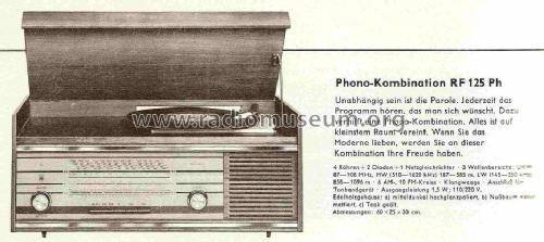 Phono-Kombination RF125Ph; Grundig Radio- (ID = 724198) Radio