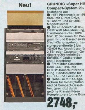 Plattenspieler PS 1020; Grundig Radio- (ID = 1762985) R-Player