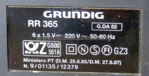 Radio Recorder RR 365 Stereo; Grundig Radio- (ID = 2066668) Radio