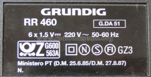 Radiorecorder RR 460; Grundig Radio- (ID = 1961430) Radio