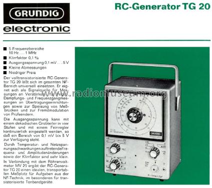 RC-Generator TG20; Grundig Radio- (ID = 2404998) Equipment