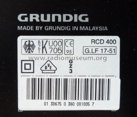 RCD-400; Grundig Radio- (ID = 2811973) Radio