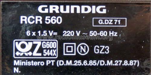 RCR560; Grundig Radio- (ID = 2128081) Radio