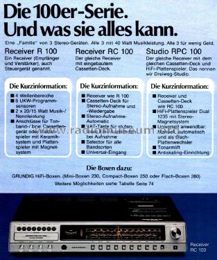 Receiver RC100; Grundig Radio- (ID = 2613394) Radio