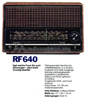 RF640 Ch= RC202; Grundig Radio- (ID = 2628829) Radio