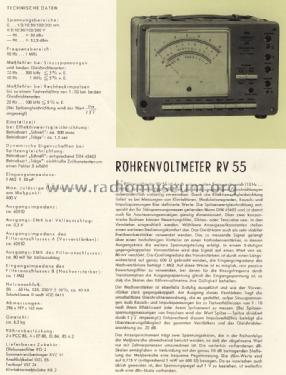 Röhrenvoltmeter RV55; Grundig Radio- (ID = 1279724) Equipment
