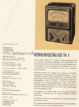 Röhrenvoltmeter TV1; Grundig Radio- (ID = 1279727) Equipment