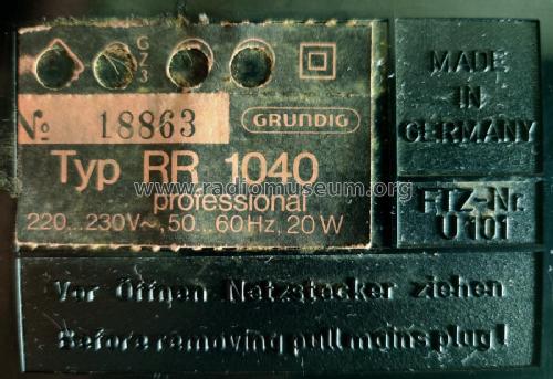 RR1040 Professional; Grundig Radio- (ID = 2762683) Radio