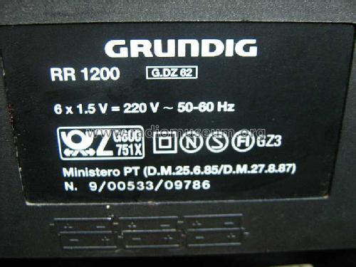 RR1200; Grundig Radio- (ID = 2022389) Radio