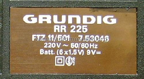 RR225; Grundig Radio- (ID = 1765456) Radio