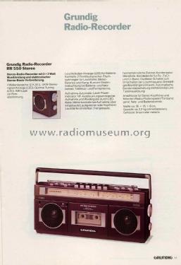 RR550; Grundig Radio- (ID = 2106907) Radio