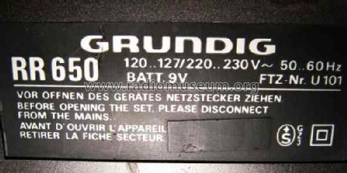 RR650 Stereo; Grundig Radio- (ID = 692059) Radio