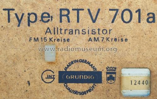RTV701 Ch= RC500; Grundig Radio- (ID = 1713408) Radio