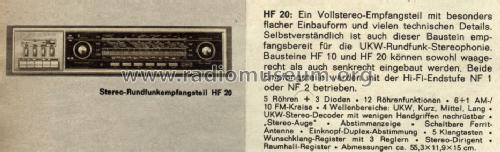 Stereo-Rundfunkempfangsteil HF20; Grundig Radio- (ID = 1101536) Radio